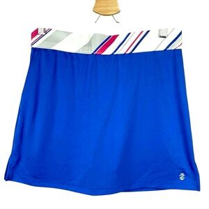 IZOD Golf Women’s Royal Blue Skort Size L  Striped Waistband Athletic Tennis